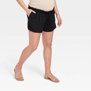 Ingrid & Isabel Black High Waist Maternity Shorts